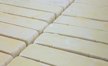 Block freezing of cheese and dairy